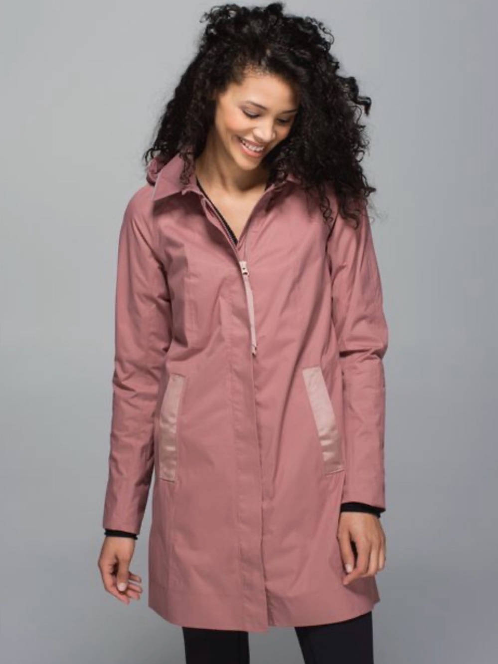 Lululemon Rain On Jacket Bark Berry Hooded Trench Coat Size 6